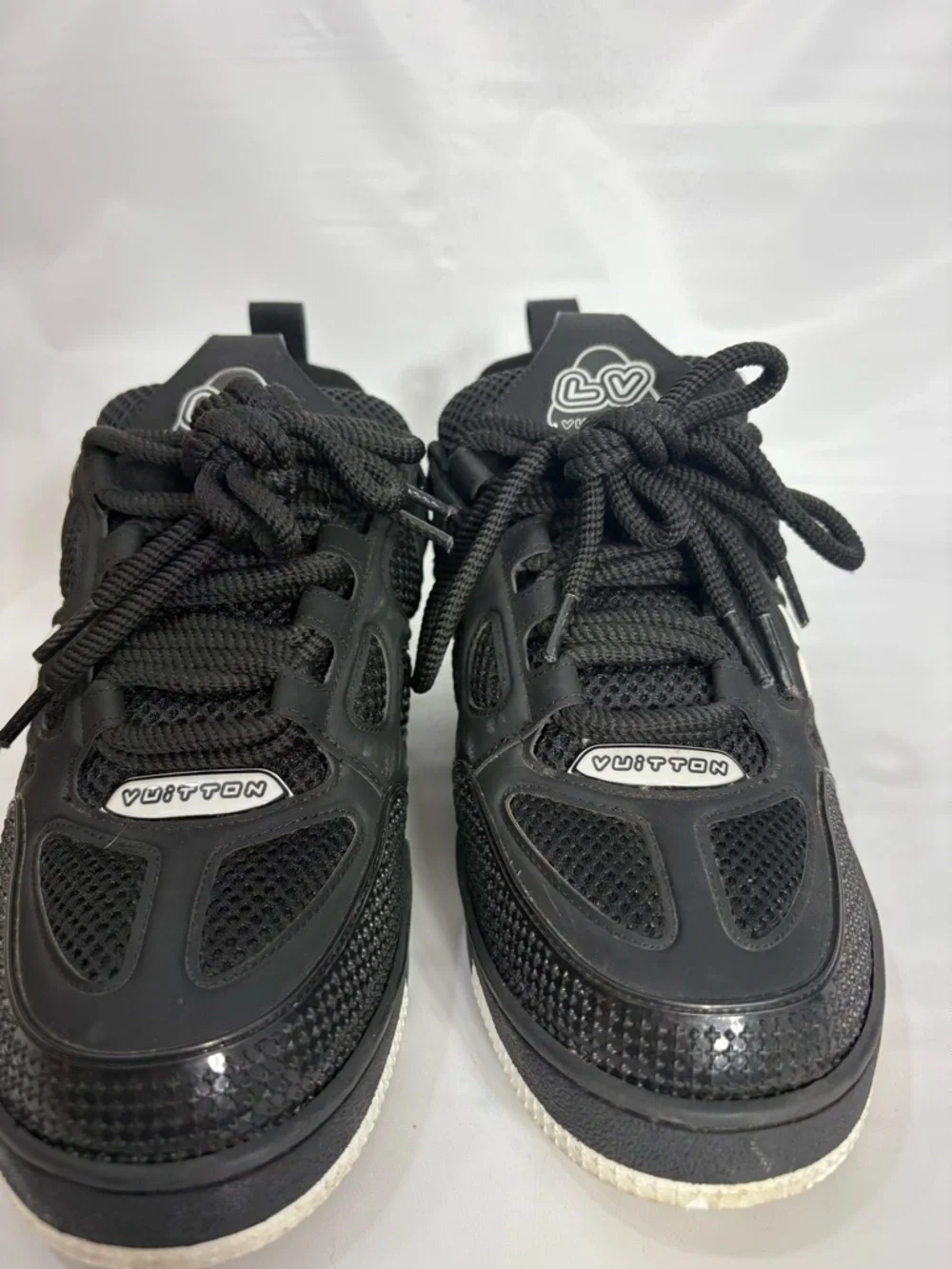 1 to 1Louis Vuitton Black and White Monogram Athletic Sneakers - Picture 2 of 6
